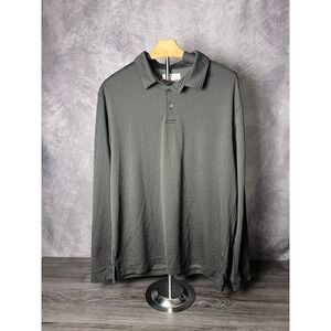 Grand Slam Performance Long Sleeve Collared Golf Polo Men's Large Gray Textured